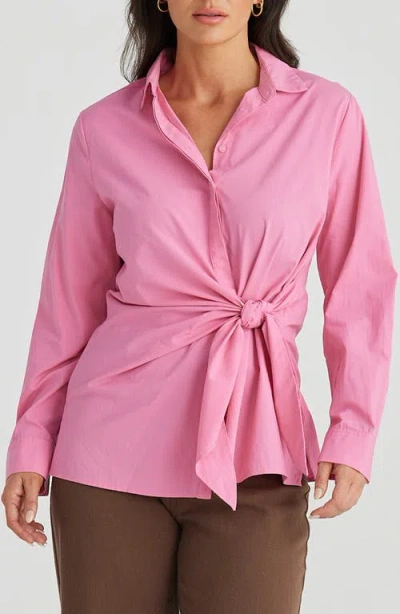 Brave + True Brave+true Nova Side Tie Shirt In Pink