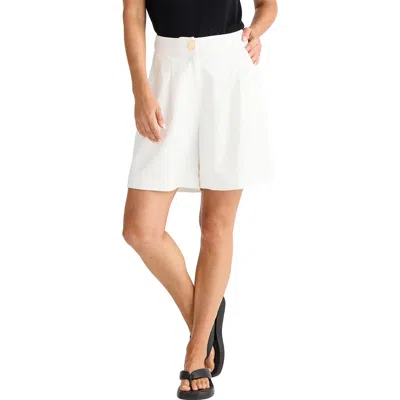 Brave + True Brave+true Origami High Waist Shorts In White