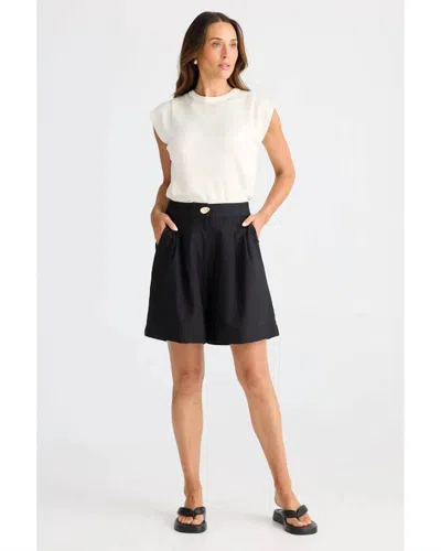 Brave + True Origami Pleated Short In Black