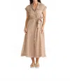 Brave + True Portia Midi Dress In Latte Stripe In Multi