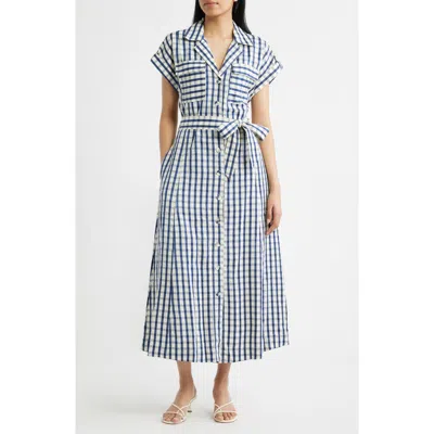 Brave + True Brave+true Portia Stripe Maxi Shirtdress In Blue