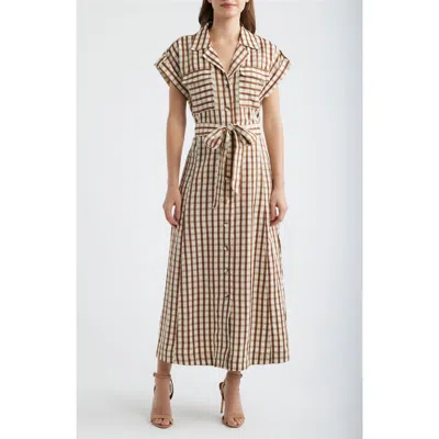 Brave + True Brave+true Portia Stripe Maxi Shirtdress In Brown