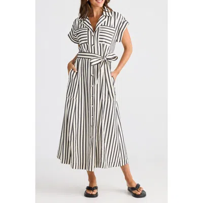 Brave + True Brave+true Portia Stripe Maxi Shirtdress In White