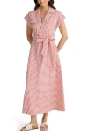Brave + True Brave+true Portia Stripe Seersucker Midi Shirtdress In Pink