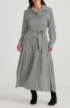 Brave + True Brave+true Rossellini Houndstooth Check Long Sleeve Shirtdress