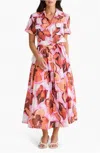 Brave + True Rossellini Short Sleeve Dress In Red In Red