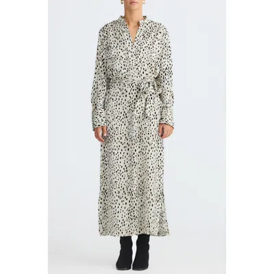 Brave + True Brave+true Sampson Print Tie Waist Long Sleeve Maxi Dress In White