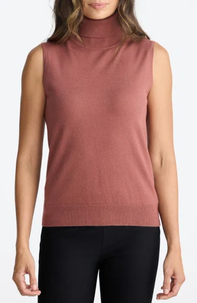 Brave + True Brave+true Skye Sleeveless Turtleneck Sweater In Brown