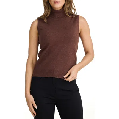 Brave + True Brave+true Skye Sleeveless Turtleneck Sweater In Brown