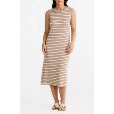 Brave + True Brave+true Squad Stripe Sleeveless Rib Midi Dress