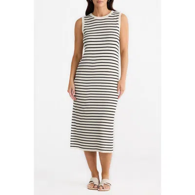 Brave + True Brave+true Squad Stripe Sleeveless Rib Midi Dress