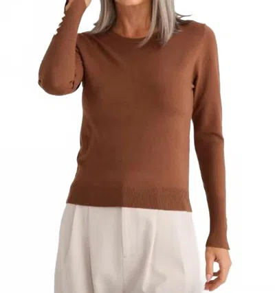 Brave + True St. James Knit Sweater In Chocolate In Gold