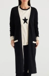 Brave + True Brave+true St. Moritz Tipped Duster Cardigan In Black