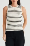 Brave + True Brave+true Tori Rib Stripe Tank In Cream W Black Stripe