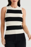 Brave + True Brave+true Tori Stripe Sleeveless Sweater In Cream W Black Stripe
