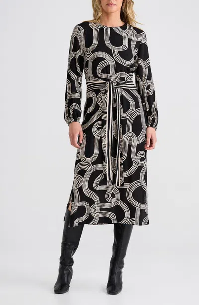 Brave + True Brave+true Turning Point Print Dress In Black