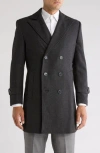 Braveman Double Breasted Coat In Charcoal