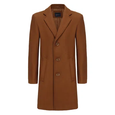 Braveman Men's Single Breasted Wool Blend Coats In Brown