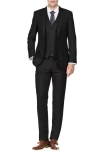 Braveman Premium Slim Fit 3-piece Suit In Black