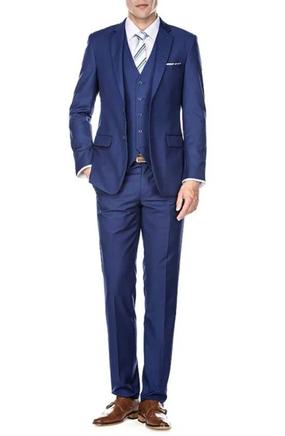 Braveman Premium Slim Fit 3-piece Suit In Blue