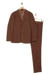 Braveman Premium Slim Fit 3-piece Suit In Brown