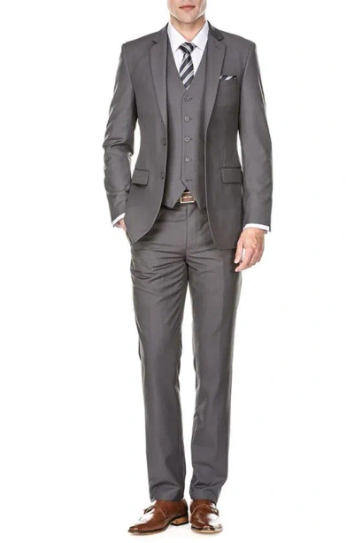 Braveman Premium Slim Fit 3-piece Suit In Charcoal