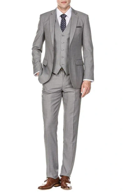 Braveman Premium Slim Fit 3-piece Suit In Grey