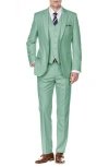 Braveman Premium Slim Fit 3-piece Suit In Mint