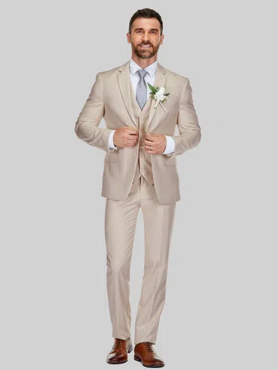 Braveman Slim Fit 3-piece Vested Suit In Animal Print