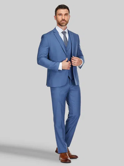 Braveman Slim Fit 3-piece Vested Suit In Animal Print