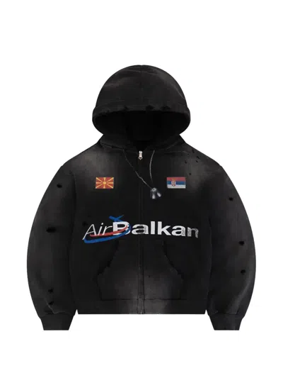 Bravest Studios Balkan Zip Up Hoodie In Black