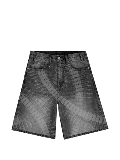 Bravest Studios Bullet Graphic-print Denim Shorts In Black