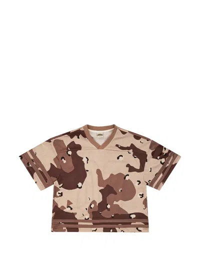 Bravest Studios Chip Camo V-neck T-shirt In Neutrals