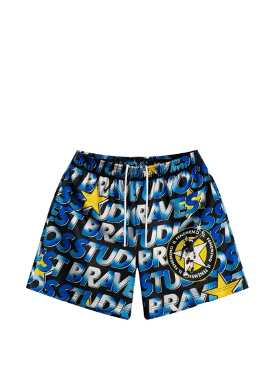 Bravest Studios Fenom Graphic-print Shorts In Black