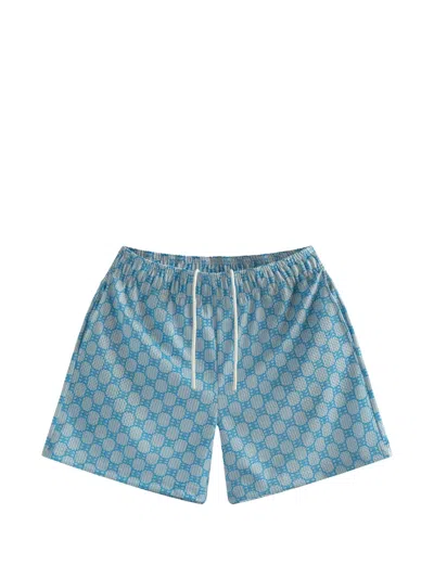 Bravest Studios Matrix Geometric-print Track Shorts In 블루