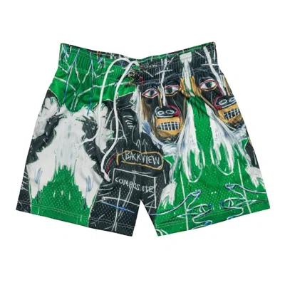 Pre-owned Bravest Studios Men's  Basquiat Portrait Shorts In Green