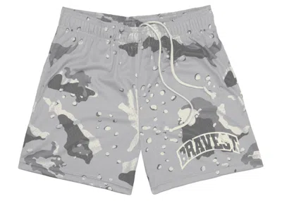 Pre-owned Bravest Studios Men's  Camo Shorts In Grey