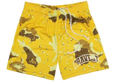 Pre-owned Bravest Studios Men's  Camo Shorts In Yellow