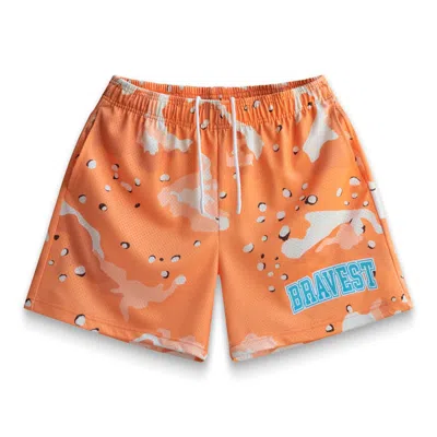 Pre-owned Bravest Studios Men's  Chip Camo Shorts In Orange