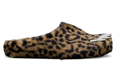 Pre-owned Bravest Studios Men's  Claw Mule Sneakers In Leopard In Brown