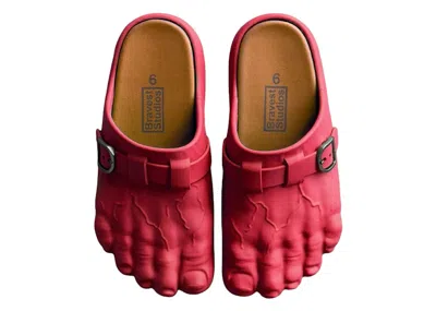 Pre-owned Bravest Studios Men's  Foot Clog Sneakers In Red