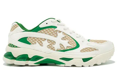 Pre-owned Bravest Studios Men's  Kross Kountry Runner Sneakers In White/cream/green In Multi