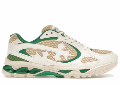 Pre-owned Bravest Studios Men's  Kross Kountry Runner Sneakers In White/cream/green In Multi