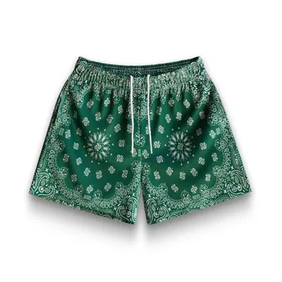Pre-owned Bravest Studios Men's  Paisley Shorts In Green