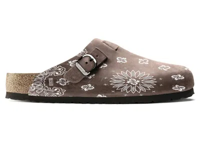 Pre-owned Bravest Studios Men's  Suede Paisley Clogs Chocolate Sneakers In Dark Brown
