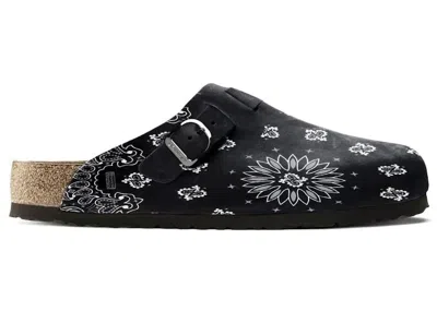 Pre-owned Bravest Studios Men's  Suede Paisley Clogs Sneakers In Black
