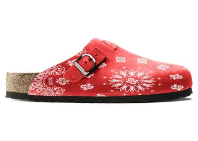 Pre-owned Bravest Studios Men's  Suede Paisley Clogs Sneakers In Burgundy