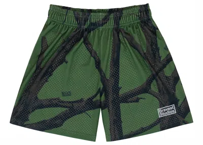 Pre-owned Bravest Studios Men's  Tree Camo Shorts In Green