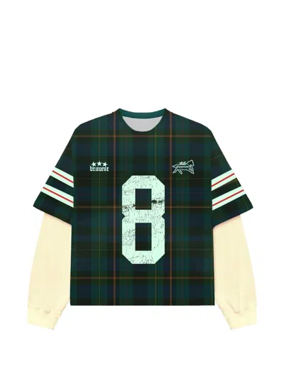 Bravest Studios Number 8 Longsleeve T-shirt In Green