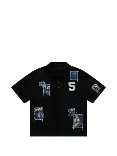 Bravest Studios Patch Polo Shirt In Black